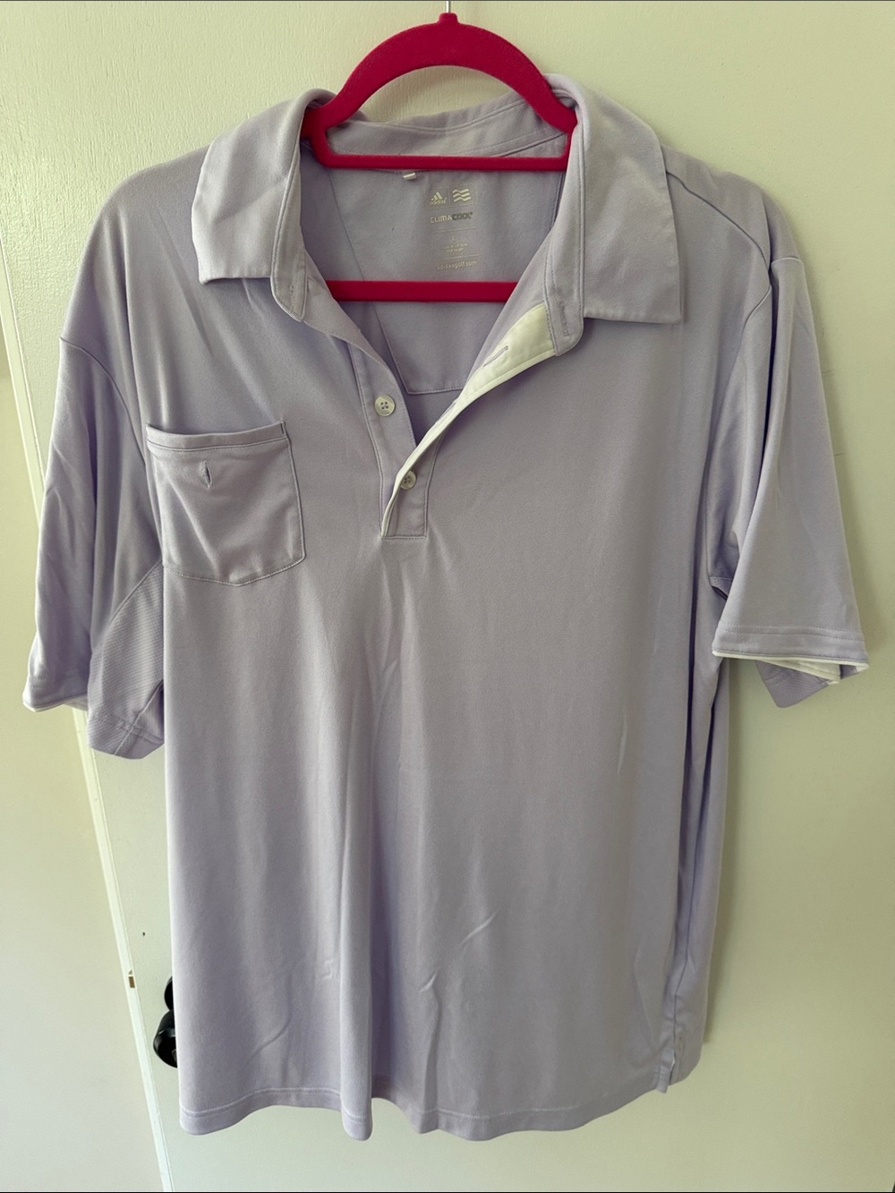 adidas golf Men’s Lavender Polo with Chest Pocket
